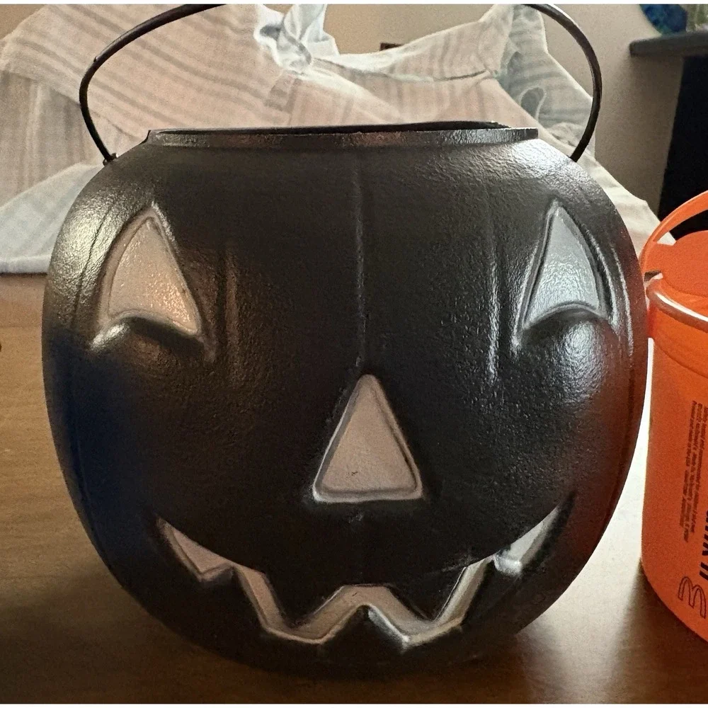 Halloween Buckets VTG General Foam Black & 2 2020's McDonald's Boo Buckets